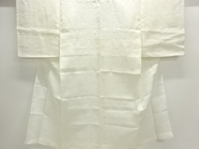 アンティーク　本麻すかし織芝草に花模様長襦袢